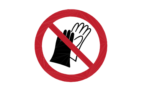 Preview of the P028 Do not wear gloves symbol, block SGN_P028_DO_NOT_WEAR_GLOVES