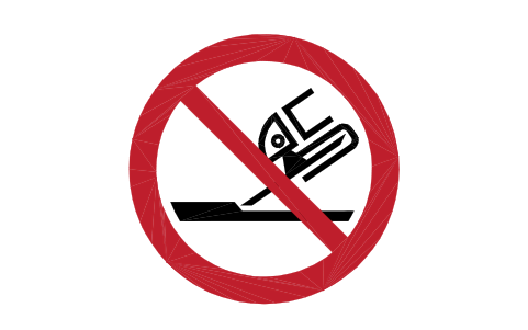 Preview of the P032 Do not use for face grinding symbol, block SGN_P032_DO_NOT_USE_FOR_FACE_GRINDING