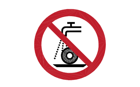 Preview of the P033 Do not use for wet grinding symbol, block SGN_P033_DO_NOT_USE_FOR_WET_GRINDING