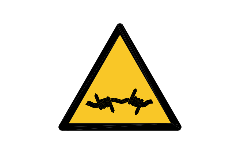 Preview of the W033 Barbed wire symbol, block SGN_W033_BARBED_WIRE