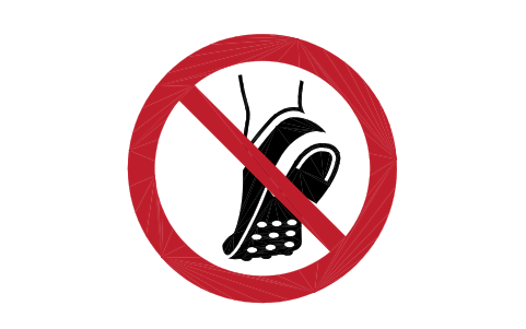 Anteprima del simbolo P035 Vietate calzature chiodate, blocco SGN_P035_NO_METAL_STUDDED_SHOES