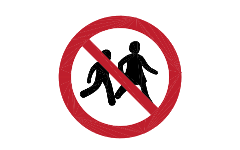 Anteprima del simbolo P036 Vietato ai bambini, blocco SGN_P036_NO_CHILDREN_ALLOWED