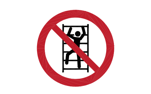 Preview of the P009 No climbing symbol, block SGN_P009_NO_CLIMBING