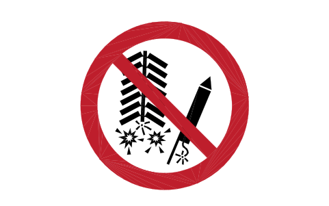 Preview of the P040 No fireworks symbol, block SGN_P040_NO_FIREWORKS