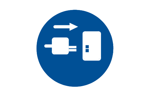 Preview of the M006 Disconnect mains plug symbol, block SGN_M006_DISCONNECT_MAINS_PLUG