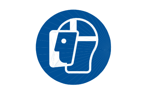 Preview of the M013 Wear a face shield symbol, block SGN_M013_WEAR_A_FACE_SHIELD