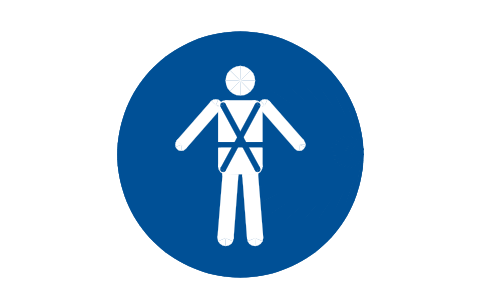 Preview of the M018 Wear a safety harness symbol, block SGN_M018_WEAR_A_SAFETY_HARNESS
