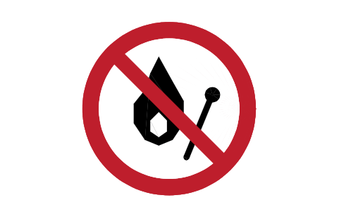Preview of the P003 No open flame symbol, block SGN_P003_NO_OPEN_FLAME
