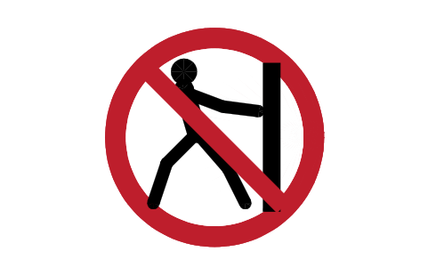 Preview of the P017 No pushing symbol, block SGN_P017_NO_PUSHING