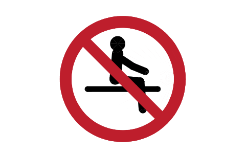 Preview of the P018 No sitting symbol, block SGN_P018_NO_SITTING