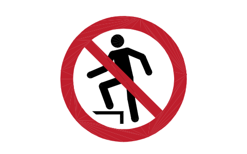 Preview of the P019 No stepping on surface symbol, block SGN_P019_NO_STEPPING_ON_SURFACE