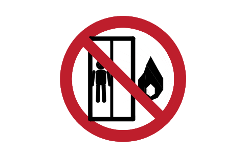 Preview of the P020 No lift in fire symbol, block SGN_P020_NO_LIFT_IN_FIRE