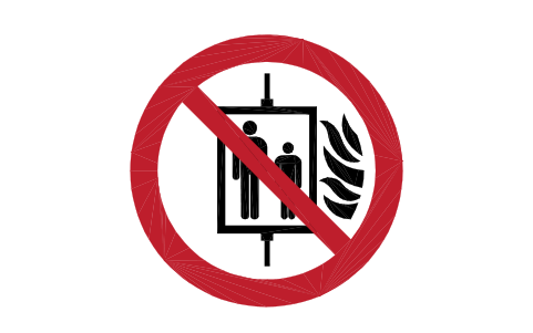Preview of the P020 No lift in fire symbol, block SGN_P020_NO_LIFT_IN_FIRE