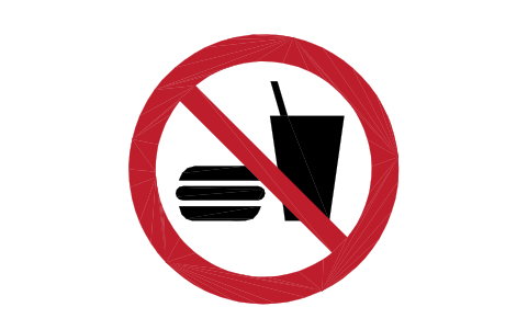 Preview of the P022 No eating or drinking symbol, block SGN_P022_NO_EATING_OR_DRINKING