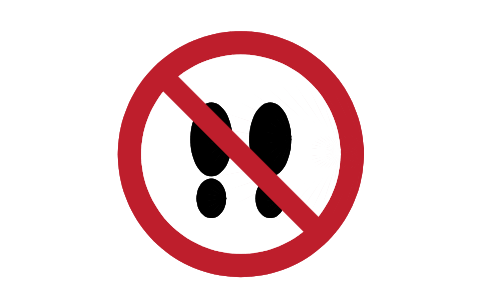 Preview of the P024 Do not walk or stand here symbol, block SGN_P024_DO_NOT_WALK_OR_STAND_HERE