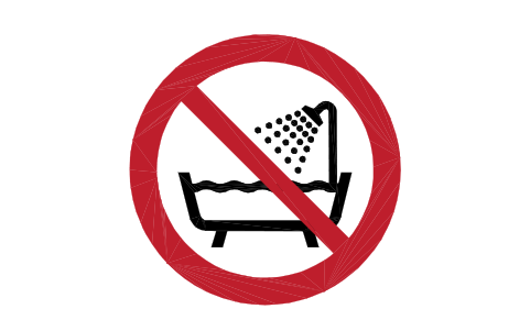 Preview of the P026 No device in bath or shower symbol, block SGN_P026_NO_DEVICE_IN_BATH_OR_SHOWER