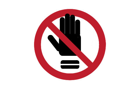 Preview of the P028 Do not wear gloves symbol, block SGN_P028_DO_NOT_WEAR_GLOVES