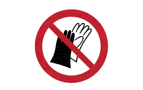 Preview of the P028 Do not wear gloves symbol, block SGN_P028_DO_NOT_WEAR_GLOVES