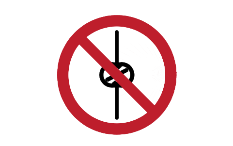 Preview of the P030 Do not tie knots in rope symbol, block SGN_P030_DO_NOT_TIE_KNOTS_IN_ROPE