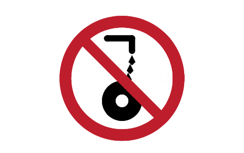 Preview of the P033 Do not use for wet grinding symbol, block SGN_P033_DO_NOT_USE_FOR_WET_GRINDING