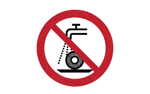 Preview of the P033 Do not use for wet grinding symbol, block SGN_P033_DO_NOT_USE_FOR_WET_GRINDING