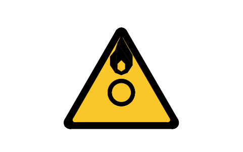 Preview of the W028 Oxidizing substance symbol, block SGN_W028_OXIDIZING_SUBSTANCE