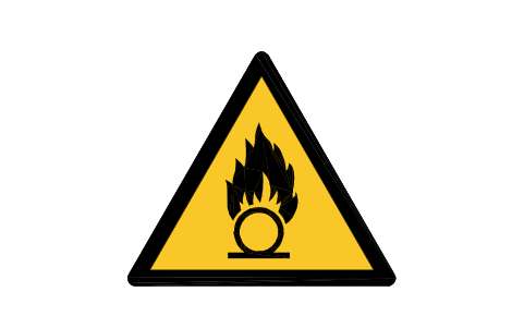 Preview of the W028 Oxidizing substance symbol, block SGN_W028_OXIDIZING_SUBSTANCE