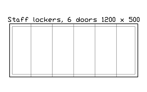 Vorschau des Symbols Staff lockers, 6 doors 1200 x 500, Block SDV_BH_LOCKER_6
