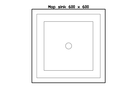 Vorschau des Symbols Mop sink 600 x 600, Block SDV_BH_MOP_SINK
