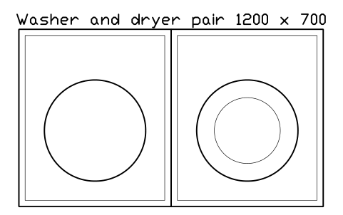 Vorschau des Symbols Washer and dryer pair 1200 x 700, Block SDV_BH_WASHER_DRYER