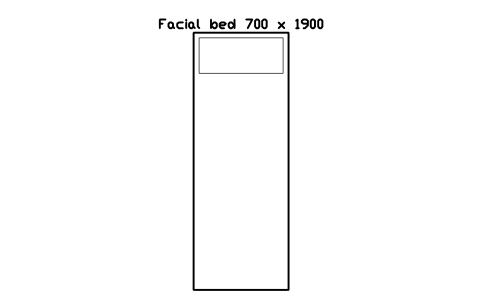 Vorschau des Symbols Facial bed 700 x 1900, Block SDV_BT_FACIAL_BED
