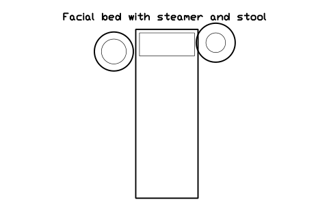 Vorschau des Symbols Facial bed with steamer and stool, Block SDV_BT_FACIAL_STATION