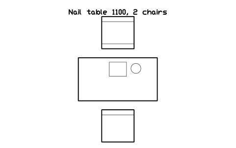 Vorschau des Symbols Nail table 1100, 2 chairs, Block SDV_BT_NAIL_TABLE