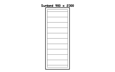 Vorschau des Symbols Sunbed 900 x 2300, Block SDV_BT_TANNING_BED