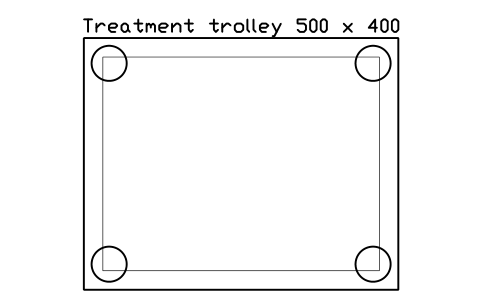 Vorschau des Symbols Treatment trolley 500 x 400, Block SDV_BT_TROLLEY