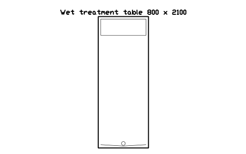 Vorschau des Symbols Wet treatment table 800 x 2100, Block SDV_BT_WET_TABLE