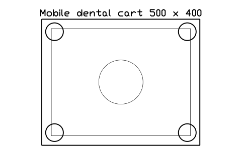 Vorschau des Symbols Mobile dental cart 500 x 400, Block SDV_DN_CART