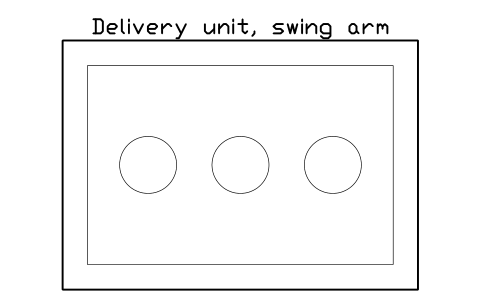 Vorschau des Symbols Delivery unit, swing arm, Block SDV_DN_DELIVERY