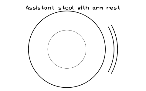 Vorschau des Symbols Assistant stool with arm rest, Block SDV_DN_STOOL_ASSIST