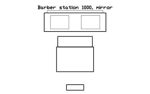 Vorschau des Symbols Barber station 1000, mirror, Block SDV_HS_BARBER_STATION