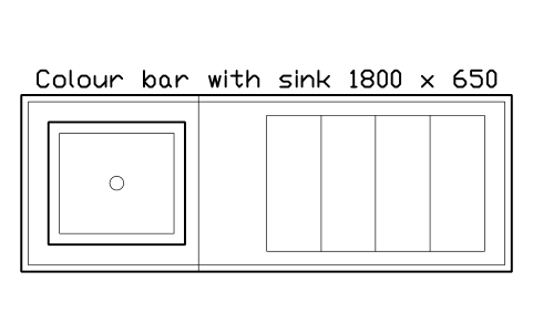 Vorschau des Symbols Colour bar with sink 1800 x 650, Block SDV_HS_COLOUR_BAR