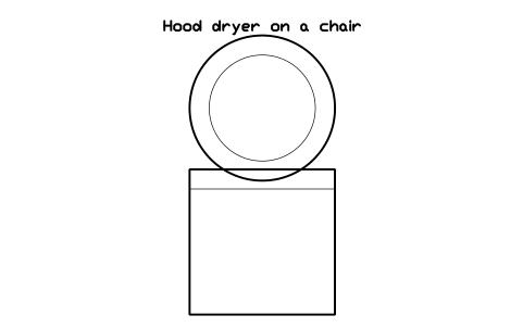 Vorschau des Symbols Hood dryer on a chair, Block SDV_HS_DRYER_HOOD