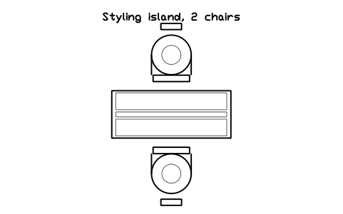 Vorschau des Symbols Styling island, 2 chairs, Block SDV_HS_ISLAND_2