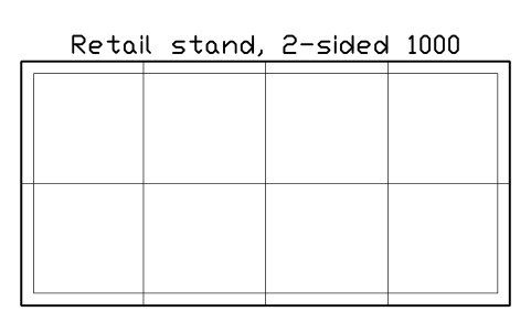 Vorschau des Symbols Retail stand, 2-sided 1000, Block SDV_HS_RETAIL_FLOOR