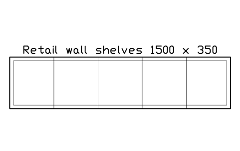 Vorschau des Symbols Retail wall shelves 1500 x 350, Block SDV_HS_RETAIL_WALL