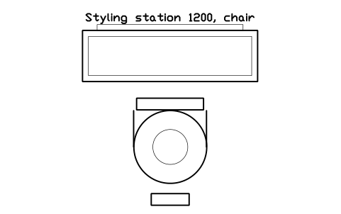 Vorschau des Symbols Styling station 1200, chair, Block SDV_HS_STATION_1200