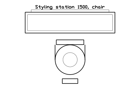Vorschau des Symbols Styling station 1500, chair, Block SDV_HS_STATION_1500