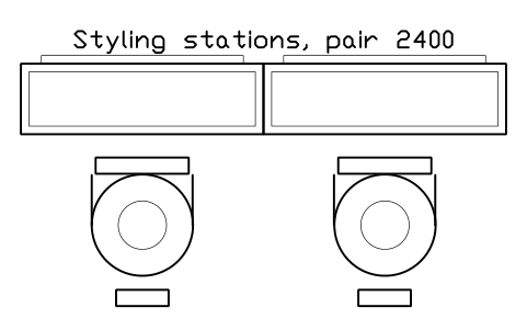 Vorschau des Symbols Styling stations, pair 2400, Block SDV_HS_STATION_DOUBLE