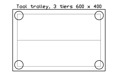 Vorschau des Symbols Tool trolley, 3 tiers 600 x 400, Block SDV_HS_TROLLEY_TOOLS