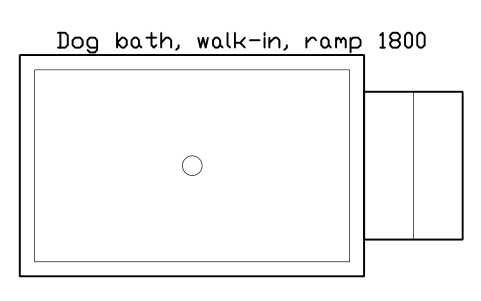 Vorschau des Symbols Dog bath, walk-in, ramp 1800, Block SDV_KN_BATH_TUB